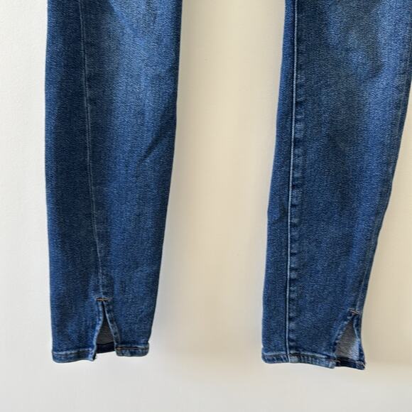 Good American Skinny Jeans Split Hem Indigo Blue Size 28 - Picture 3 of 8